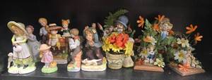 lot 203 image: Collection of Avon and American Greetings Porcelain Figurines with Floral Accents