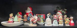 lot 204 image: Vintage Christmas Figurines, Bells, Plates, and Decor Collection