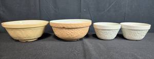 lot 263 image: Set of 4 Mason Cash and T.G. Green Pottery Mixing Bowls