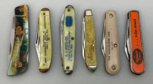 lot 20 image: Misc. Vintage Collectible advertisement Pocket knives
