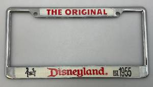 lot 24 image: Vintage Collectible Metal The Original Disneyland License Plate Frame (Very Cool)