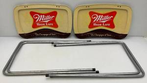 lot 25 image: Vintage Collectible Miller High Life Metal TV Trays