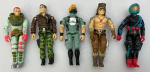 lot 26 image: 1980s Collectible GI Joe Action Figures Including Deep Six, Hawk, Raptor, Target And Wet-Suit
