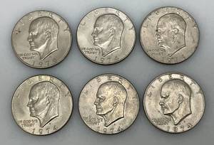 lot 35 image: 1974 D Eisenhower One Dollar Coins
