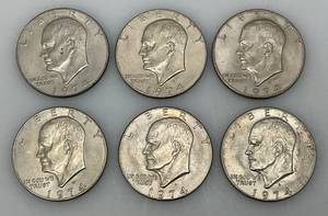 lot 36 image: 1974 D Eisenhower One Dollar Coins