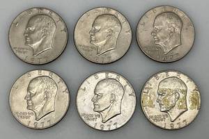 lot 44 image: 1977 D Eisenhower One Dollar Coins
