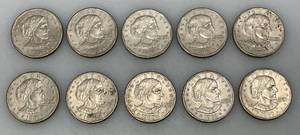 lot 50 image: 1999 D & P Susan B Anthony One Dollar Coins