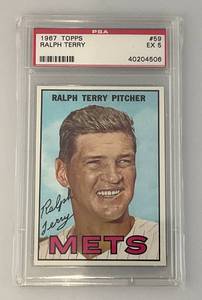 lot 126 image: 1967 Ralph Terry PSA Graded EX5 Mets Baseball Card