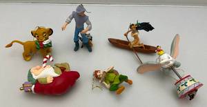 lot 169 image: Misc. Vintage Collectible Disney Grolier Brand Christmas magic Ornaments Including Dumbo, Simba, Peter Pan, Sleepy, Captain John Smith And Pocahotas