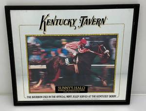 lot 181 image: Framed KentuckyTavern Sunnys Halo, Winner Of The 109th Kentucky Derby Mirror 17 x 20 12