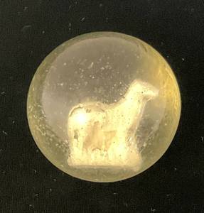 lot 188 image: Antique  Approximately 1 78 German Sulphide Marble With Greyhound