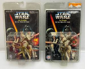 lot 205 image: Vintage STAR WARS Miniature Die Cast Character Key Chains (New Old Stock)