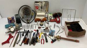 lot 208 image: Misc. Garage Tools And More Including Mr. Heater Propane Heater And More