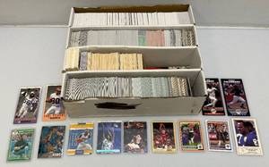 lot 222 image: Large Box Of Misc. Unsorted Sports Cards Some With Protective Sleeves
