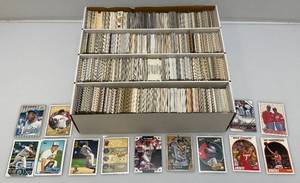 lot 225 image: Large Box Of Misc. Unsorted Sports Cards Some With Protective Sleeves