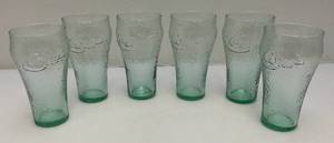 lot 236 image: 1960s Coca-Cola Pebble Glass Indiana Glass Co. USA (Set Of Six)