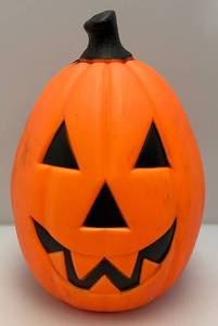 lot 247 image: Vintage Blow Mold Halloween Pumpkin (Missing CordAnd Light) 21 Tall