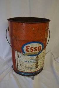 lot 233 image: Antique ESSO aviation oil bucket