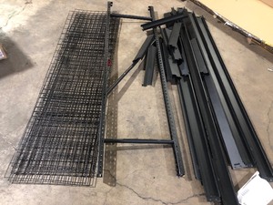 lot 10 image: Husky 5-Shelf Metal Industrial Duty Freestanding Garage Storage Shelving Unit in Black (90 in. W x 90 in. H x 24 in. D) Missing Pieces  Customer Returns See Pictures