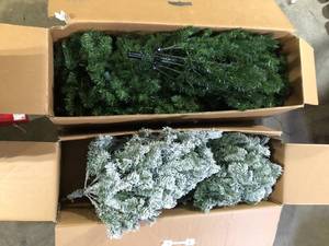 lot 25 image: Lot of Assorted Christmas Trees both Missing Base Various Models and Conditions Customer Returns See Pictures