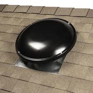 lot 49 image: Master Flow 144 sq. in. NFA Galvanized Steel Static Dome Roof Vent in Black  Customer Returns See Pictures