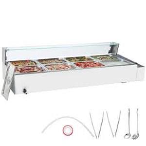 VEVOR 8-Pan Commercial Food Warmer, 8 x 8QT. Electric Steam Table with Glass Cover, 1700W Countertop Stainless Steel Buffet    Customer Returns See Pictures