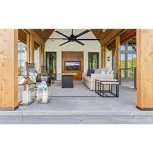 lot 57 image: Commercial Electric High Velocity 6 ft. IndoorOutdoor Matte Black Ceiling Fan with Wall Control Included Customer Returns See Pictures