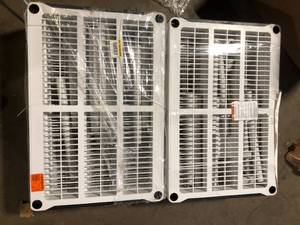 lot 63 image: Lot of HDX 5-Tier Easy Assembly Multi-purpose Plastic Garage Storage Shelving Unit in Gray (36 in. W x 72 in. H x 24 in. D) Customer Returns See Pictures