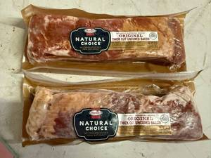 lot 64 image: EE. 2x 1lb Hormel Natural Thick Cut Bacon