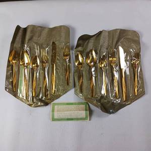 lot 59 image: 23K Gold Electroplated Tableware Lifetime Cutlery Corp