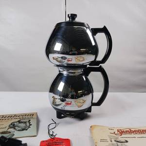 lot 126 image: Sunbeam electric coffee pot - coffee Master model c30 with cord, filters, original paperwork & Tag