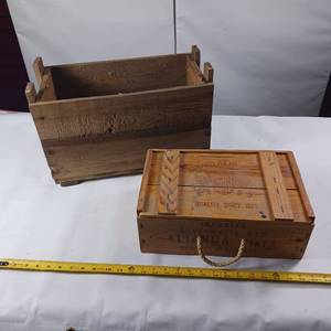 lot 182 image: 2 wooden boxes vintage