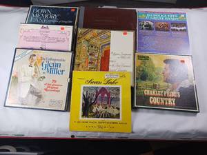 lot 194 image: Large Lot of Vintage LPs - 33 and 78 RPMS - Barber of Seville - Polka Hits - Charley Pride Country - Glenn Miller