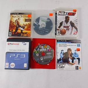lot 204 image: Play Station 3 PS3 Lot of Games 6 Total - Reckoning - Call of Duty - NBA 2k7 - DJ Hero