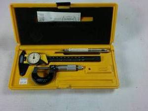 lot 240 image: Nice Caliper and Micrometer Set � With punch � 0-1 inch, 0-6 inch �Like NIB