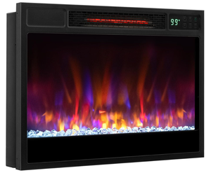 lot 76 image: COSTWAY Electric Fireplace Inserts 23-inch Wide, 1500W Recessed Fireplace Insert with Remote Control, 6 Flame Colors, 5 Brightness, 8H Timer, Overheat Protection, Infrared Fireplace Heater for Indoor