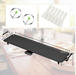 lot 366 image: Costway 35 Inch Electric Griddle Teppanyaki Grill with Adjustable Temperature