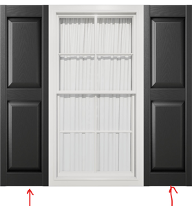 lot 407 image: Mid-America 14 34W x 39H Mid-America Vinyl, Standard Size Williamsburg Double Panel Shutters, wInstallation Shutter-Loks & Matching Screws (Per Pair), 002 - Black