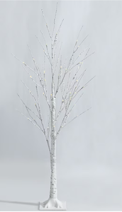 lot 413 image: Costway 4-ft Pre-lit Slim White Artificial Christmas Tree with White LED Lights