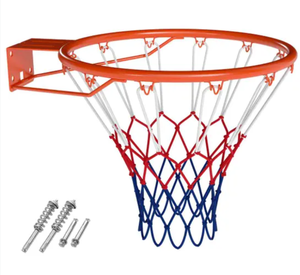 lot 416 image: Costway SP38332OR 18 in. Heavy Duty Wall Mounted Basketball Rim Goal Replacement - Orange
