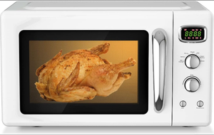 lot 315 image: MAT EXPERT 0.9 Cu.ft Microwave Countertop, Digital Timing & 5 Micro Power, 25L Small Microwave wGlass Turntable & 6 Preset Buttons, Delayed Start Function, 900W Mini Microwave wChild Lock