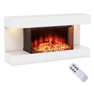 lot 317 image: 1836 Inch 3-Sided Wall Mounted Electric Fireplace with 3250 Inch Wide Floating Mantle