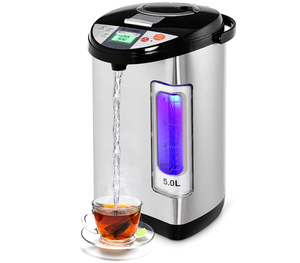 lot 328 image: COSTWAY Instant Electric Hot Water Boiler and Warmer, 5-Liter LCD Water Pot with 5 Stage Temperature Settings, Safety Lock to Prevent Spillage, Stainless Steel Hot Water Dispenser