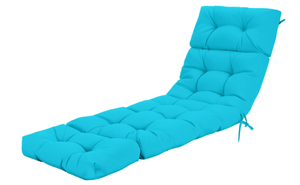 lot 210 image: SlickBlue Outdoor Lounge Chaise Cushion with String Ties for Garden, Patio, and Poolside