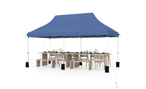 lot 335 image: Costway NP12122BL 10 X 20 ft. Pop up Canopy Tent Foldable Portable Outdoor Gazebo with Carry Bag - Blue