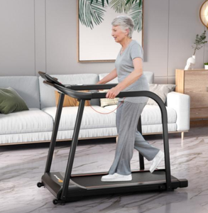 lot 86 image: Costway SP38185US-BK 2.5 HP Walking Treadmill with Long Handrails for Seniors - Black