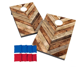 lot 93 image: Victory Tailgate 2 x 3 ft Herringbone Cornhole Bag Toss Set