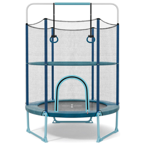 lot 358 image: KOTEK 5 Ft Toddler Trampoline, 3-in-1 Small Recreational Trampoline with Heightened Safety Enclosure Net