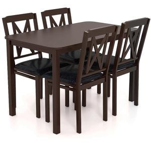 lot 383 image: Dining Table Wide Tabletop and Rubber Wood Legs, Black (TABLE ONLY)