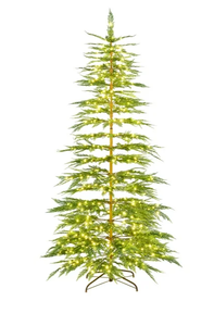lot 393 image: Costway 7.5 FT Pre-Lit Christmas Tree Hinged with 612 PE Branch Tips Timer & 540 Lights